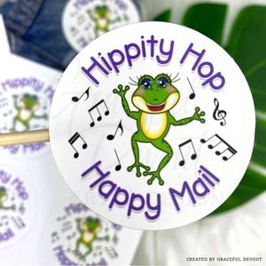 🐸Hippity Hop Happy Mail - 2" (inches) Sticker (96ct.)